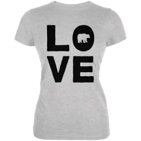Autumn Bear Love Juniors Soft T Shirt
