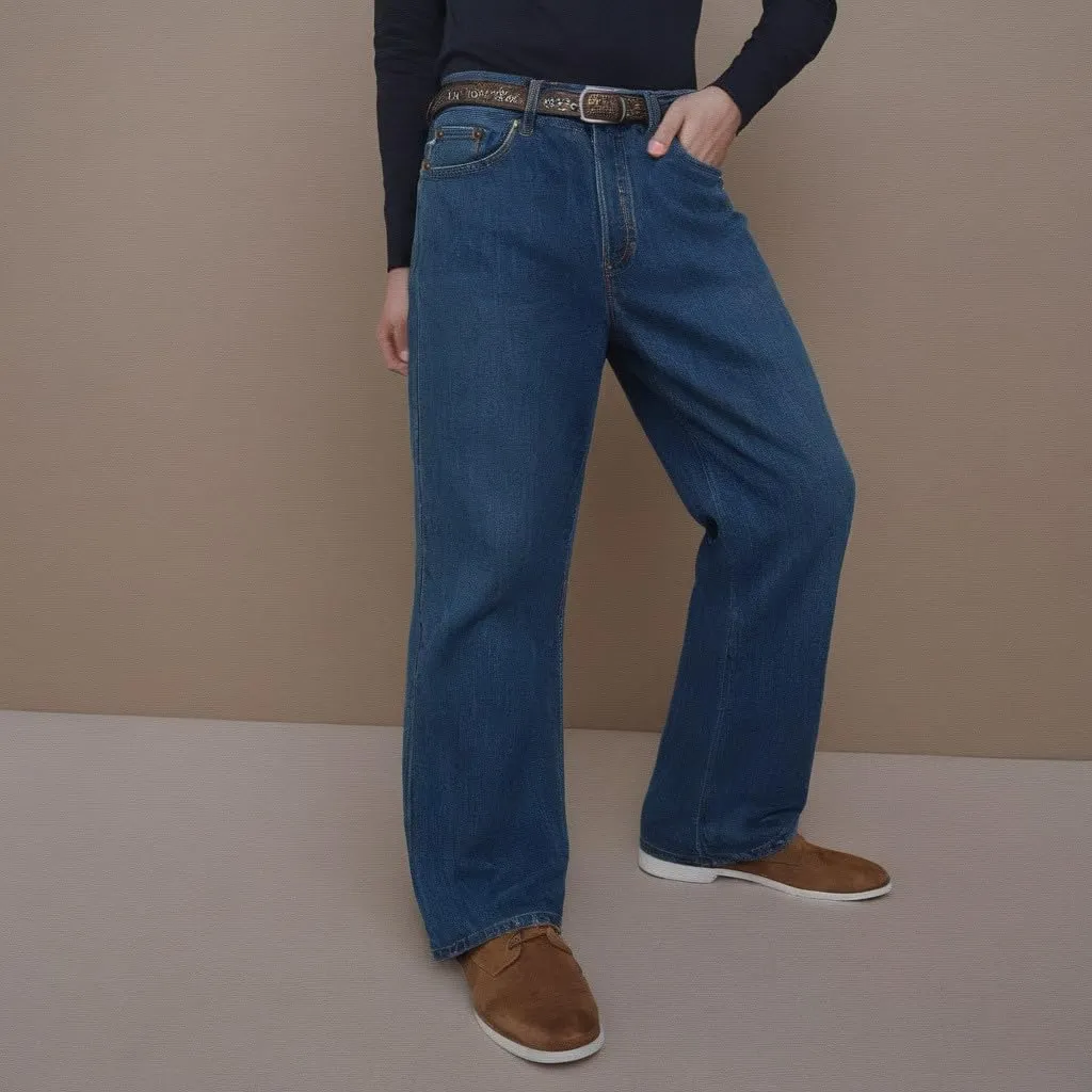 Baggy Jeans for Men Casual Straight Leg Relaxed Fit Jeans Y2K Hip Hop Harajuku Denim Pants Vintage Streetwear Jeans