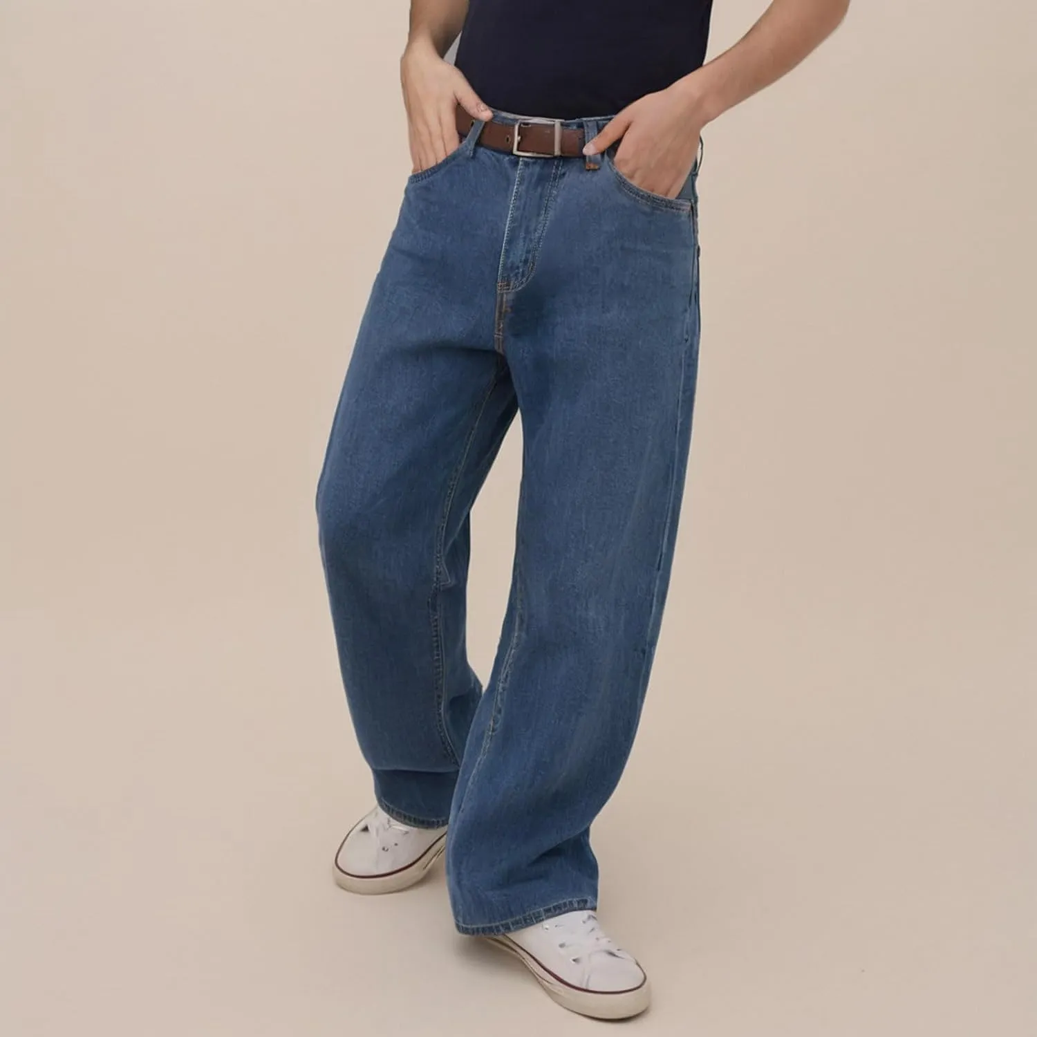 Baggy Jeans for Men Casual Straight Leg Relaxed Fit Jeans Y2K Hip Hop Harajuku Denim Pants Vintage Streetwear Jeans