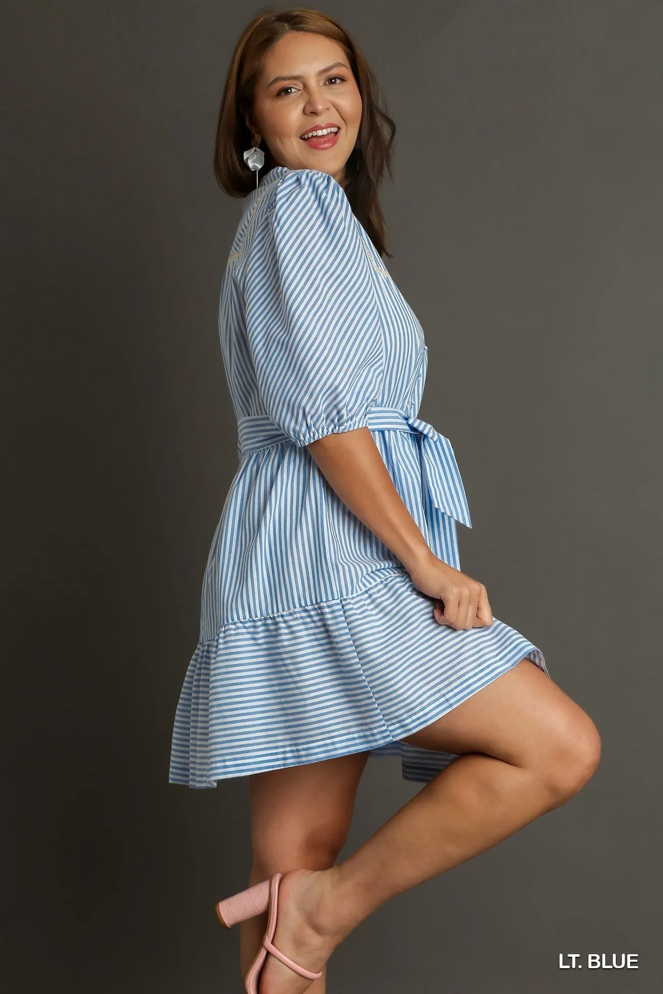 Blue & White Stripe Cotton Dress