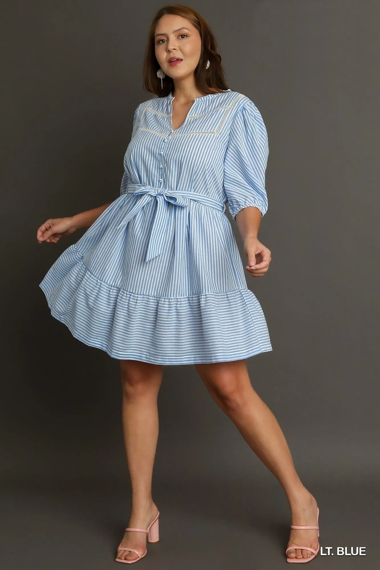 Blue & White Stripe Cotton Dress