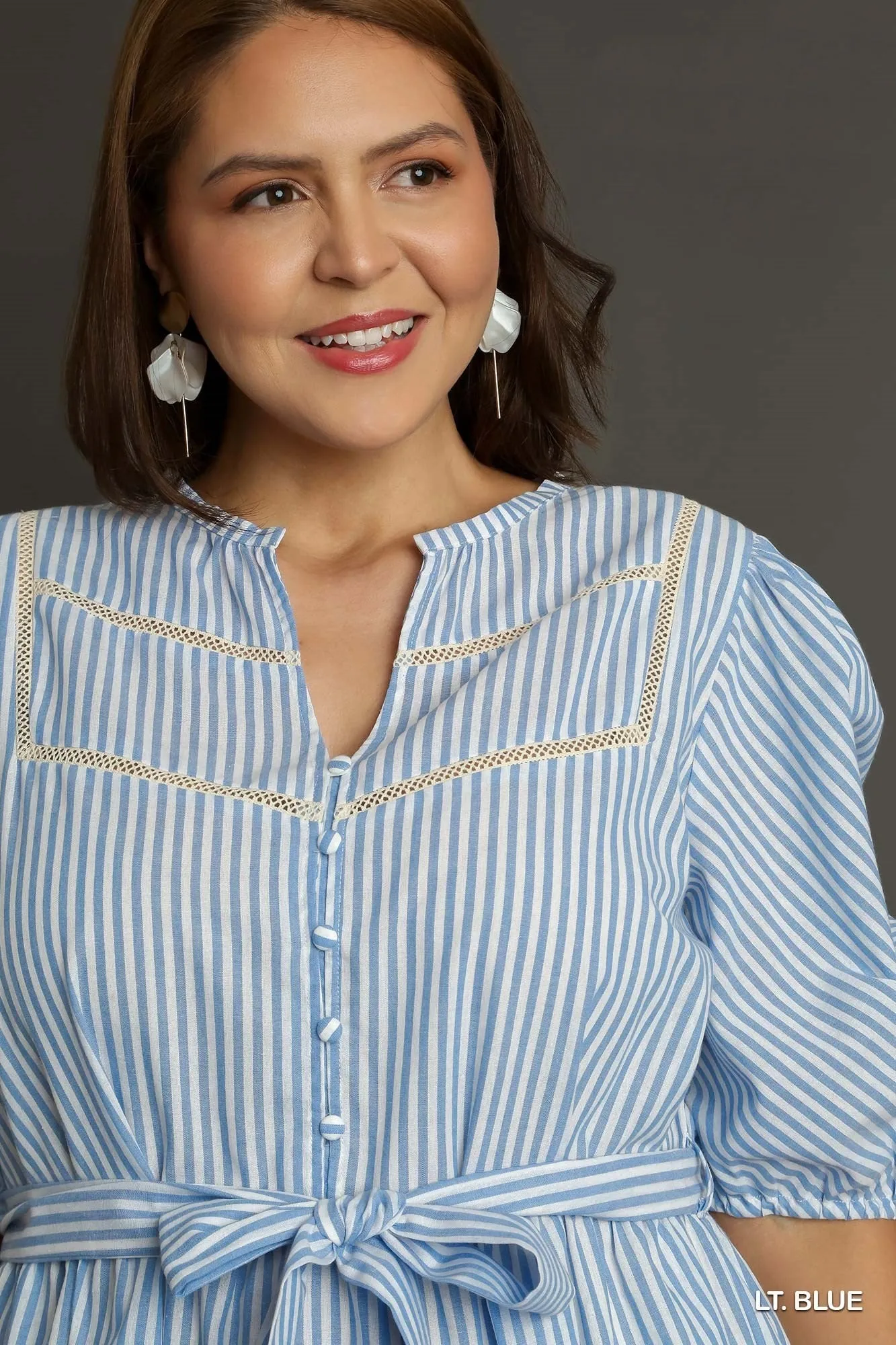 Blue & White Stripe Cotton Dress