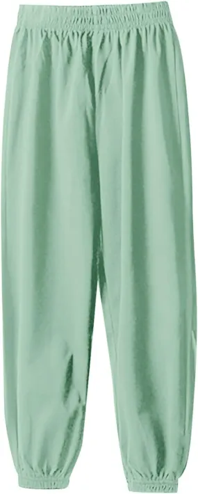 Boys Girls Casual Sweatpants Athletic Joggers Solid Color Cotton Sport Active Pant Kids Breathable Track Pants Clothes