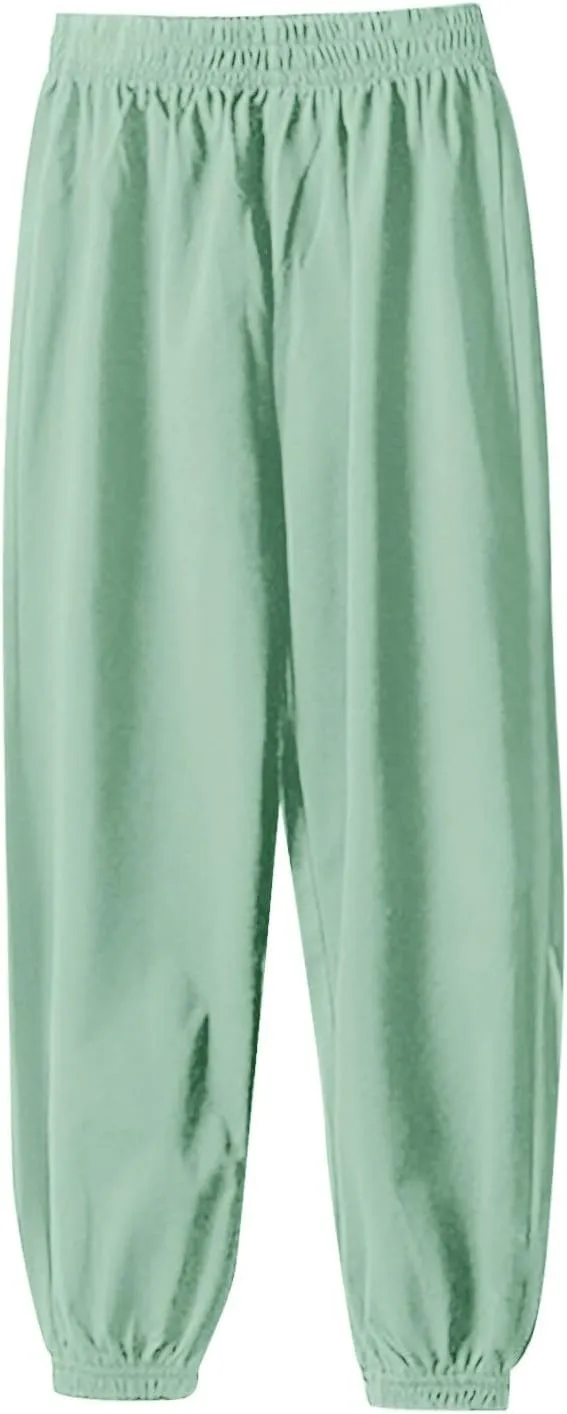 Boys Girls Casual Sweatpants Athletic Joggers Solid Color Cotton Sport Active Pant Kids Breathable Track Pants Clothes