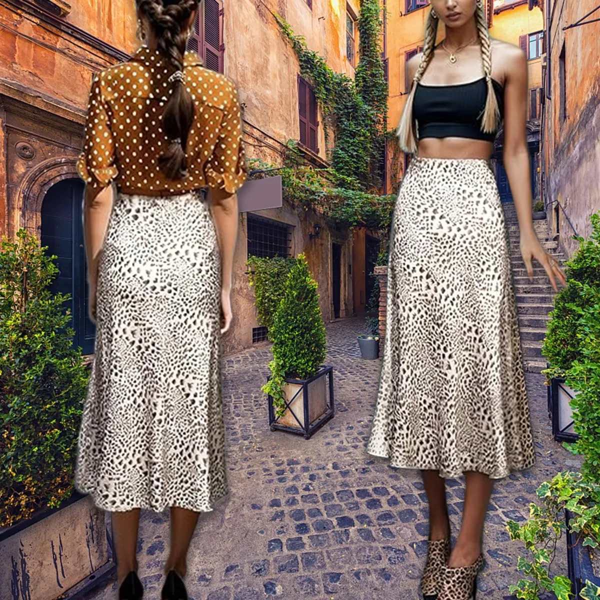 Breathable Drop of Water Thai Style Maxi Skirt High Waist Hidden Zip Ruffling Flowy Ethnic Skirt