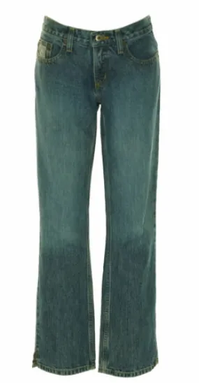 Cruel Girl Junior's Low Rise Relaxed Fit Zipper Fly Jeans Medium Wash