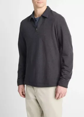 Diagonal Terry Quarter Zip Polo