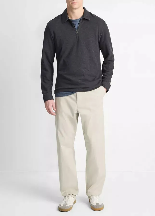 Diagonal Terry Quarter Zip Polo