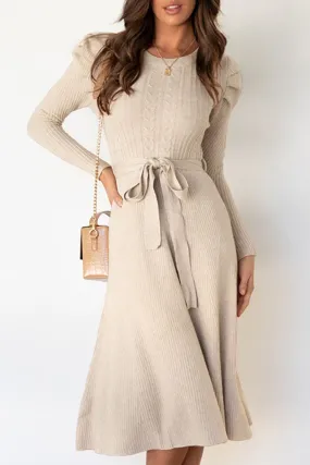 Fashion Casual & Stylish Classic Solid Patchwork O Neck A Line Dresses(5 Colors)
