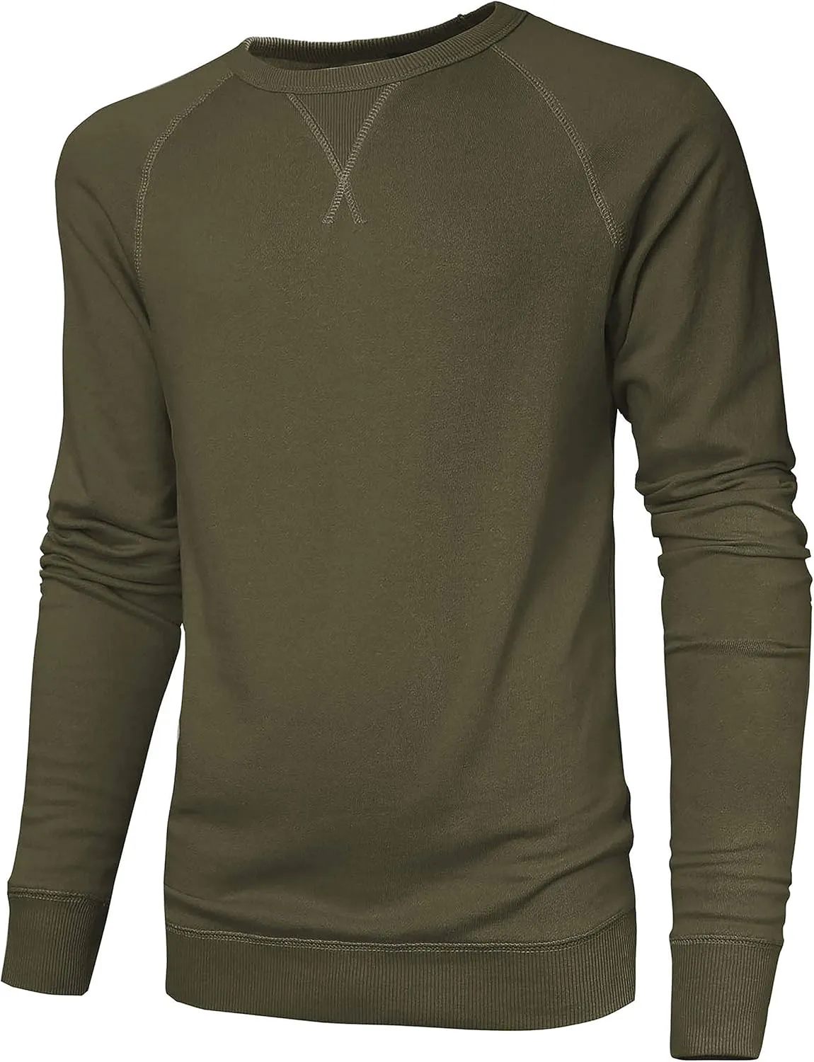 Hat and Beyond Mens French Terry Crewneck Sweatshirt Lightweight Fleece Pullover Sweater