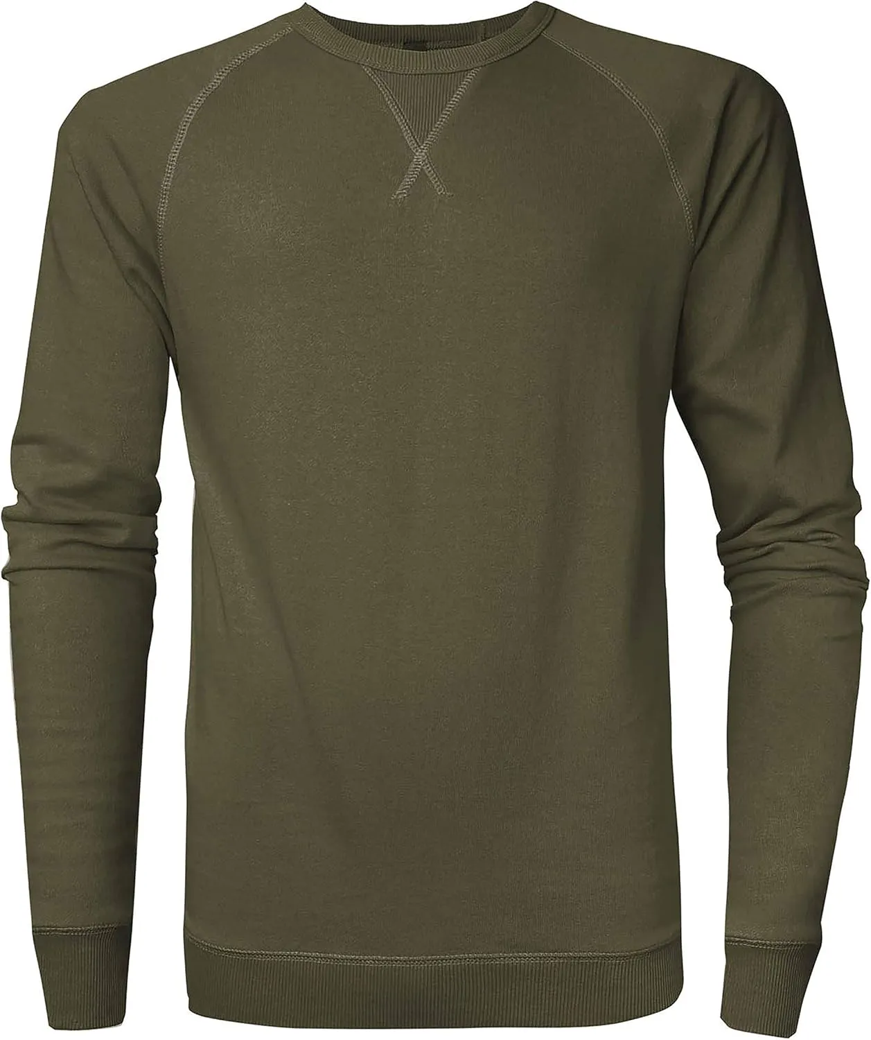 Hat and Beyond Mens French Terry Crewneck Sweatshirt Lightweight Fleece Pullover Sweater
