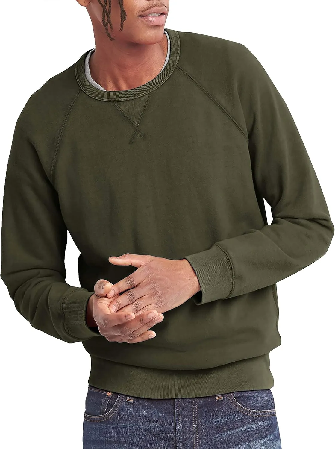 Hat and Beyond Mens French Terry Crewneck Sweatshirt Lightweight Fleece Pullover Sweater