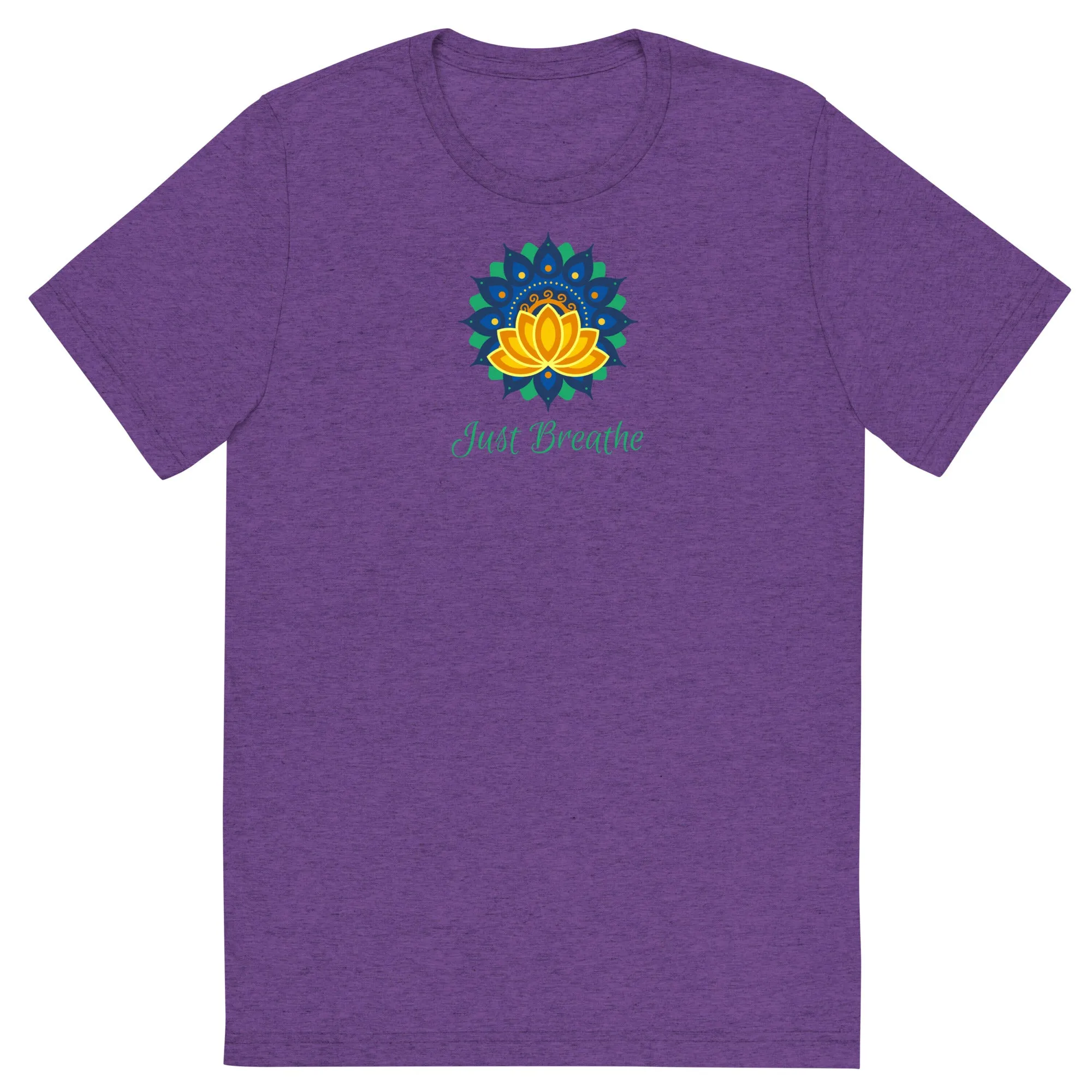 Just Breathe Lotus Mandala - Short sleeve t-shirt, comfy, soft, fitted look