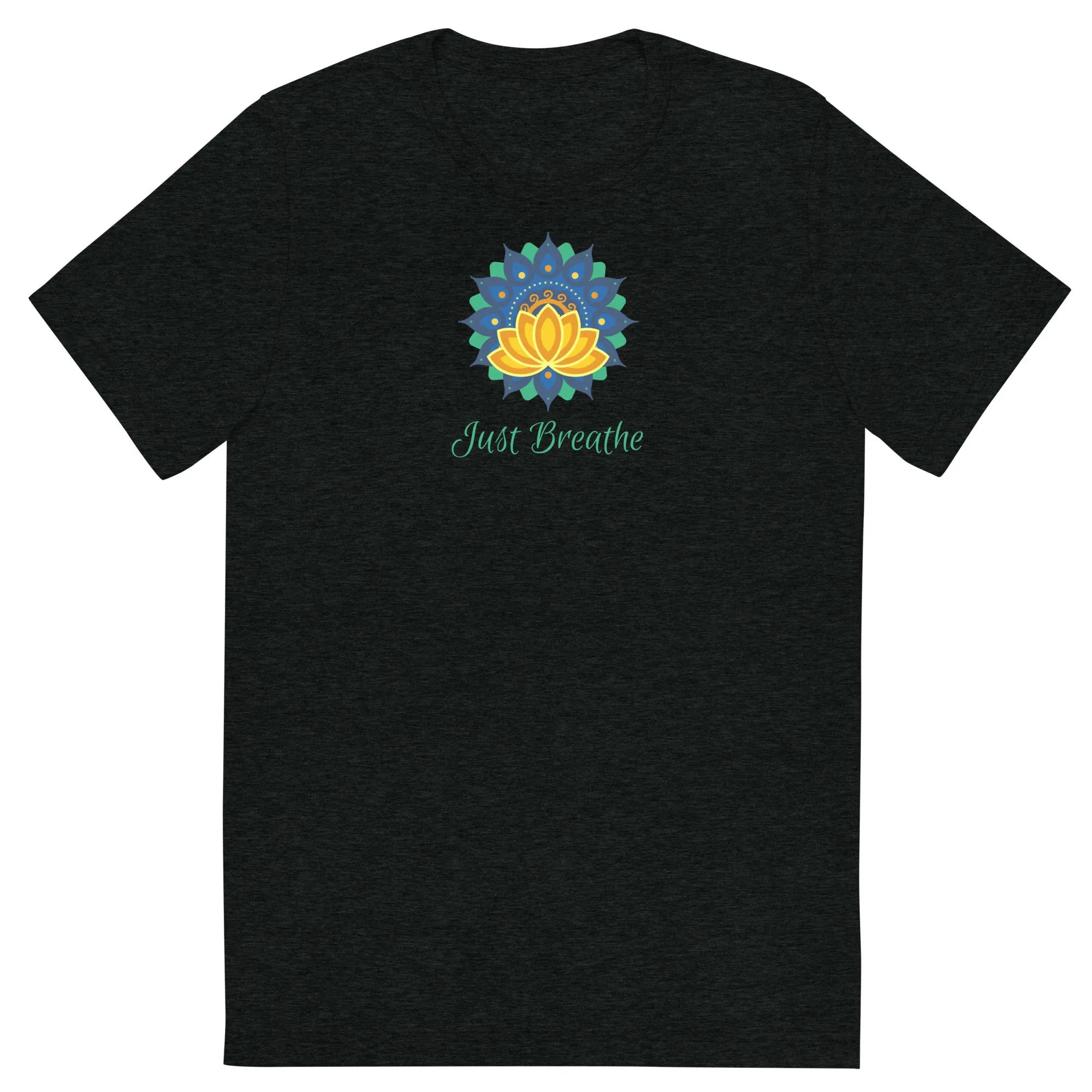 Just Breathe Lotus Mandala - Short sleeve t-shirt, comfy, soft, fitted look