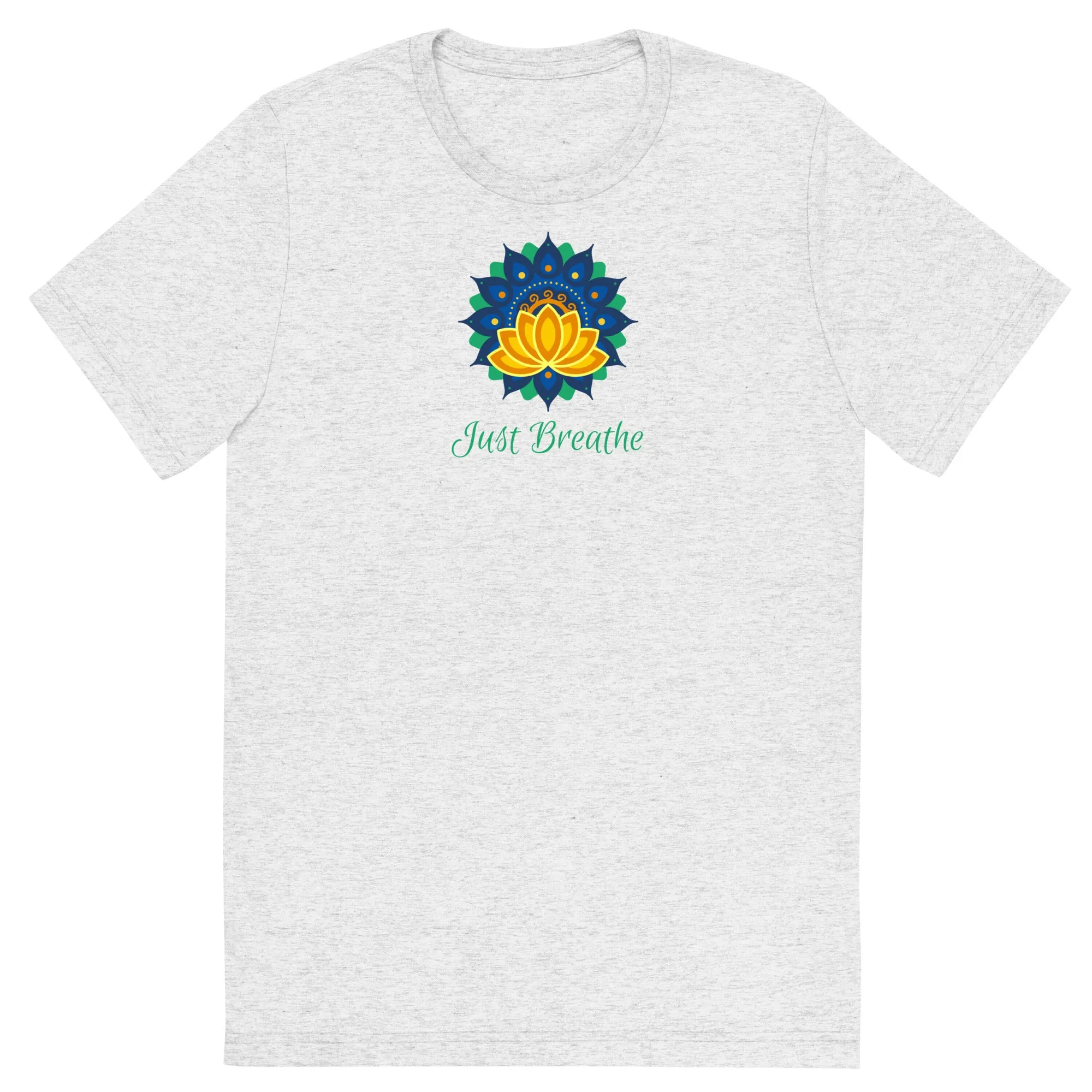 Just Breathe Lotus Mandala - Short sleeve t-shirt, comfy, soft, fitted look