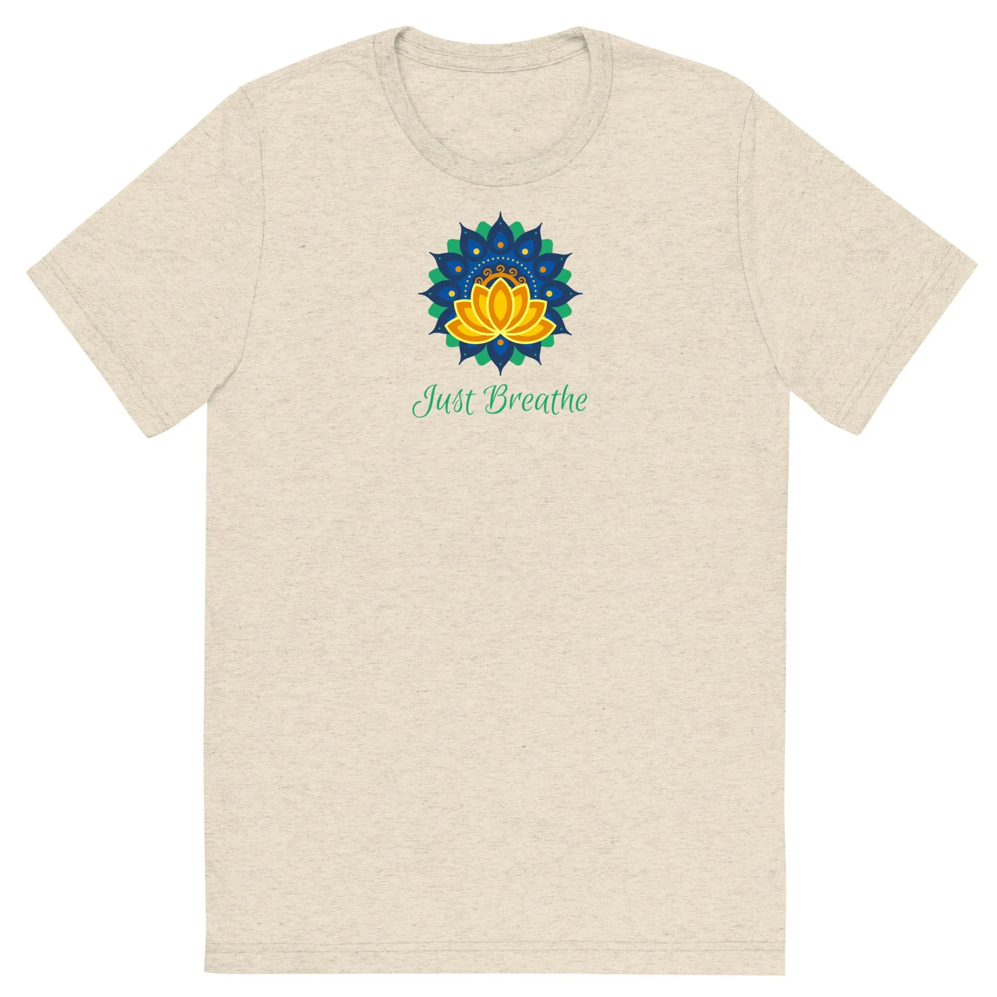 Just Breathe Lotus Mandala - Short sleeve t-shirt, comfy, soft, fitted look