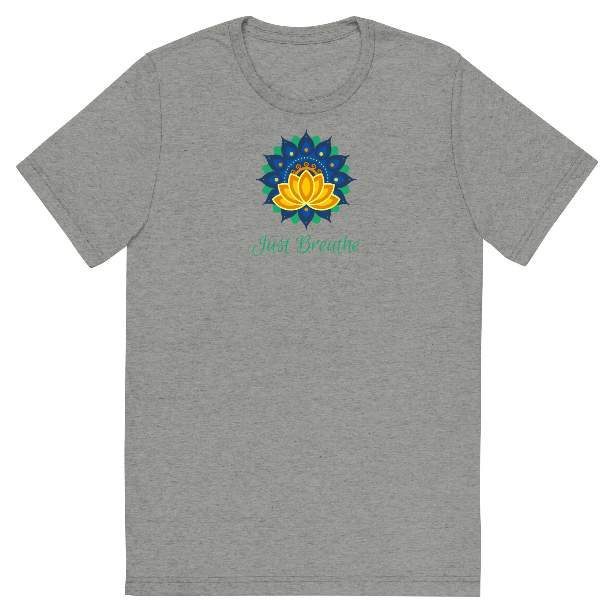 Just Breathe Lotus Mandala - Short sleeve t-shirt, comfy, soft, fitted look