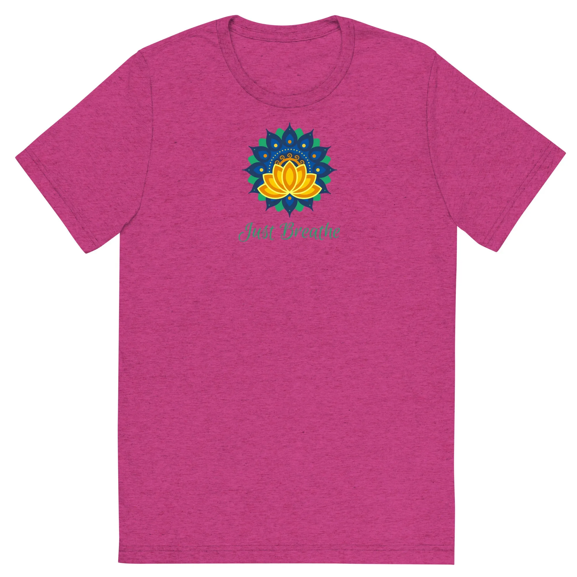Just Breathe Lotus Mandala - Short sleeve t-shirt, comfy, soft, fitted look