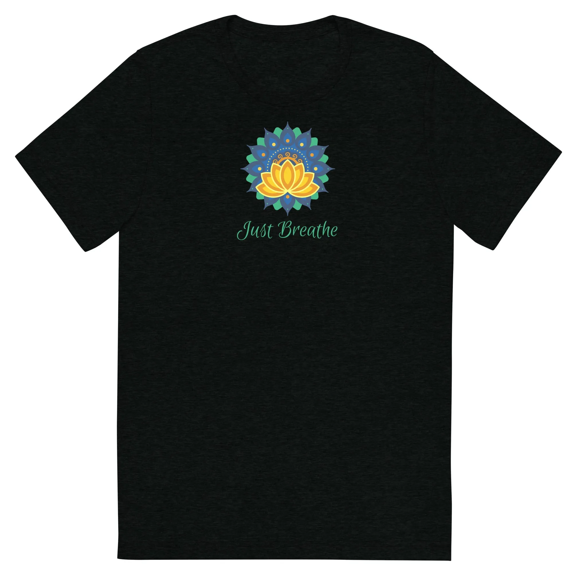Just Breathe Lotus Mandala - Short sleeve t-shirt, comfy, soft, fitted look