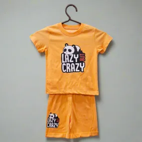Lucido - T-Shirt & Shorts - Orange - Panda