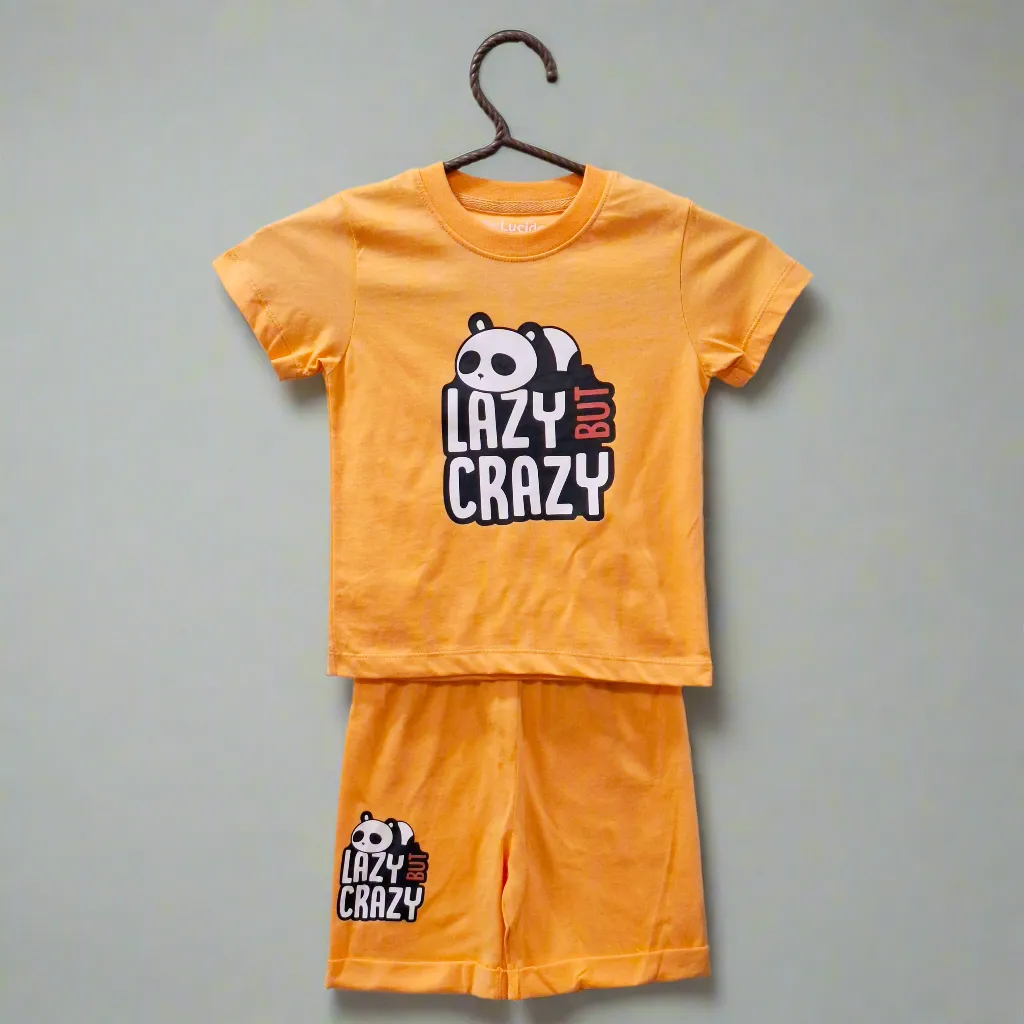Lucido - T-Shirt & Shorts - Orange - Panda