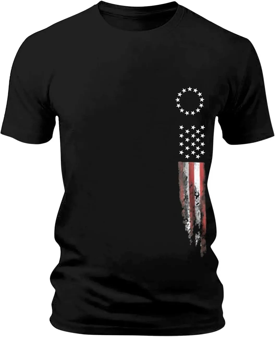 Men's American Flag Print T-Shirt Short Sleeve Muscle Workout Tee Shirt Patriotic Independence Day 4th of July Tops