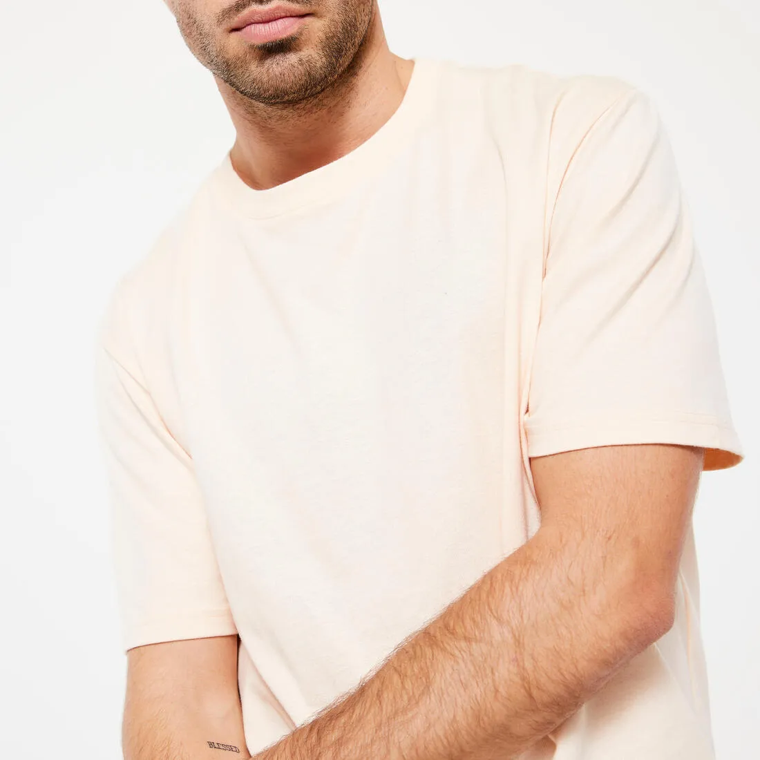 Men's Fitness T-Shirt 500 Essentials - Ice
