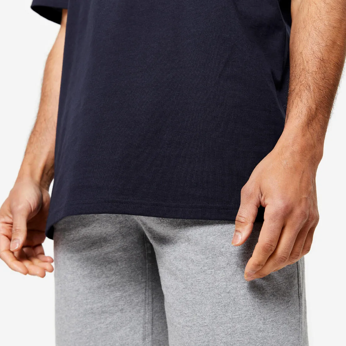 Men's Fitness T-Shirt 500 Essentials - Ice