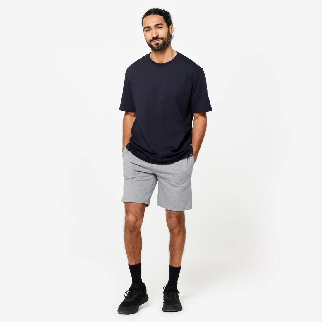 Men's Fitness T-Shirt 500 Essentials - Ice
