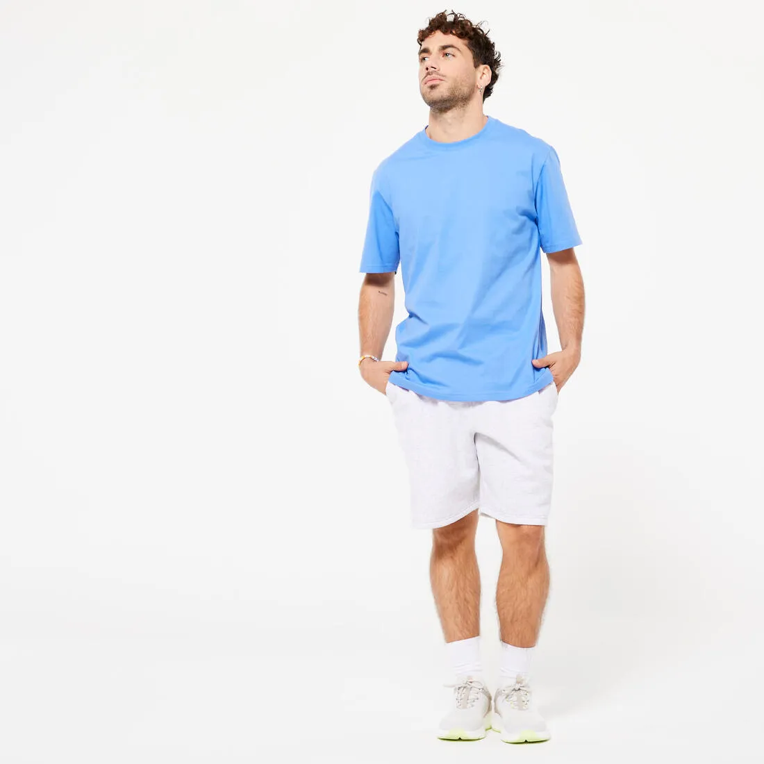 Men's Fitness T-Shirt 500 Essentials - Ice