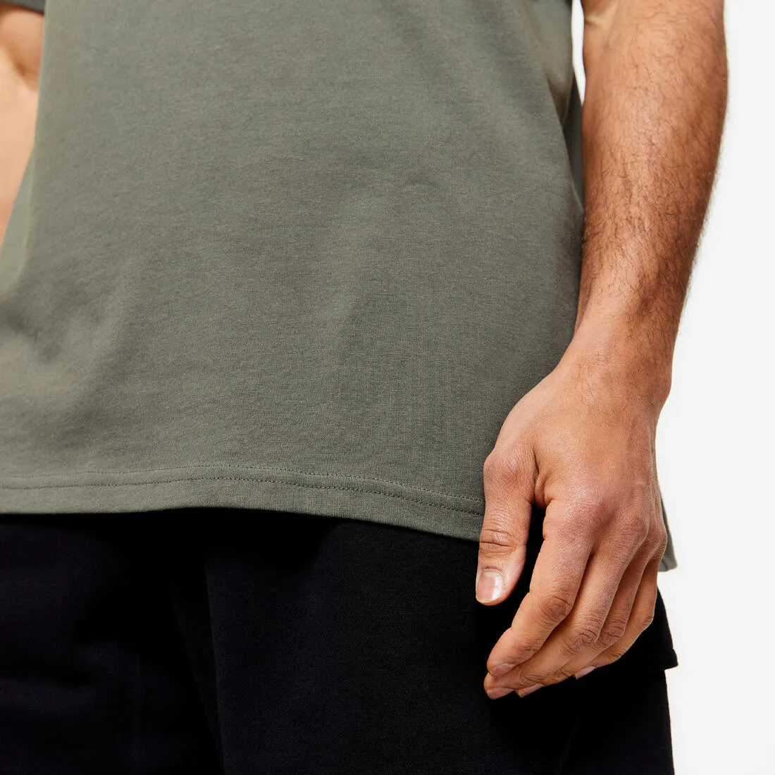 Men's Fitness T-Shirt 500 Essentials - Ice