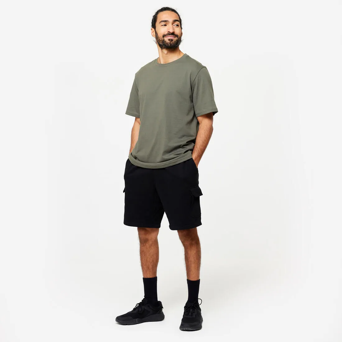 Men's Fitness T-Shirt 500 Essentials - Ice