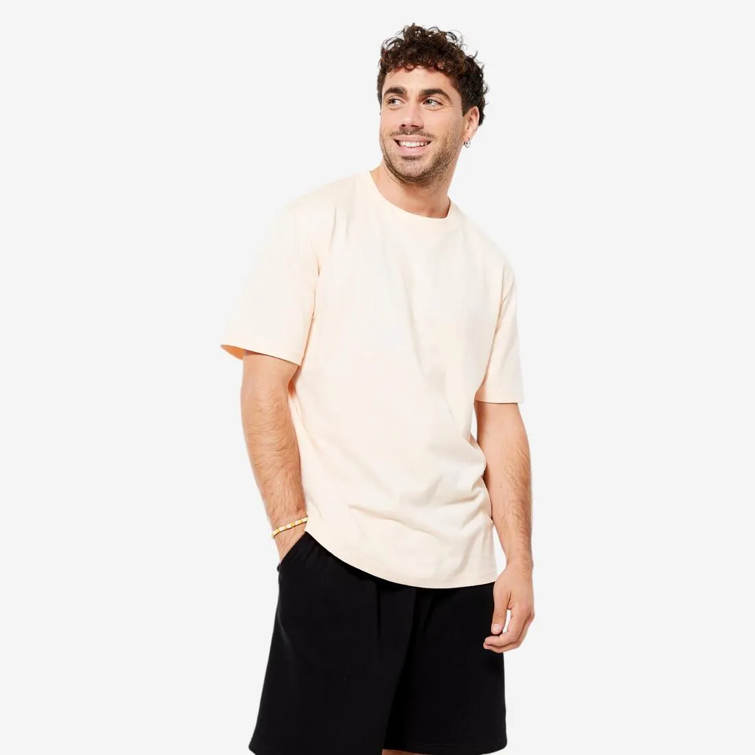 Men's Fitness T-Shirt 500 Essentials - Ice