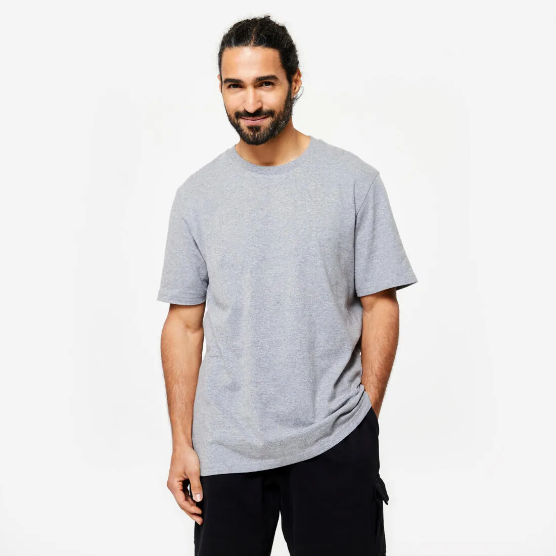 Men's Fitness T-Shirt 500 Essentials - Ice