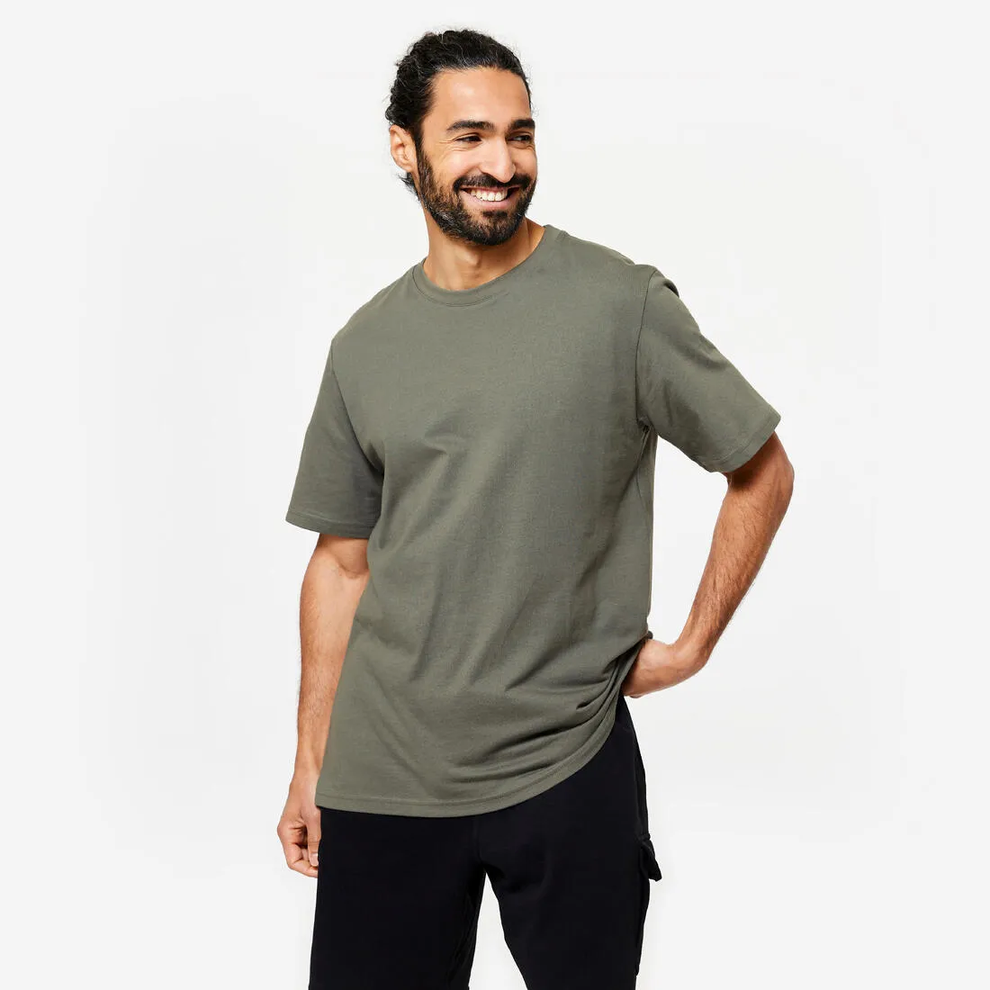 Men's Fitness T-Shirt 500 Essentials - Ice