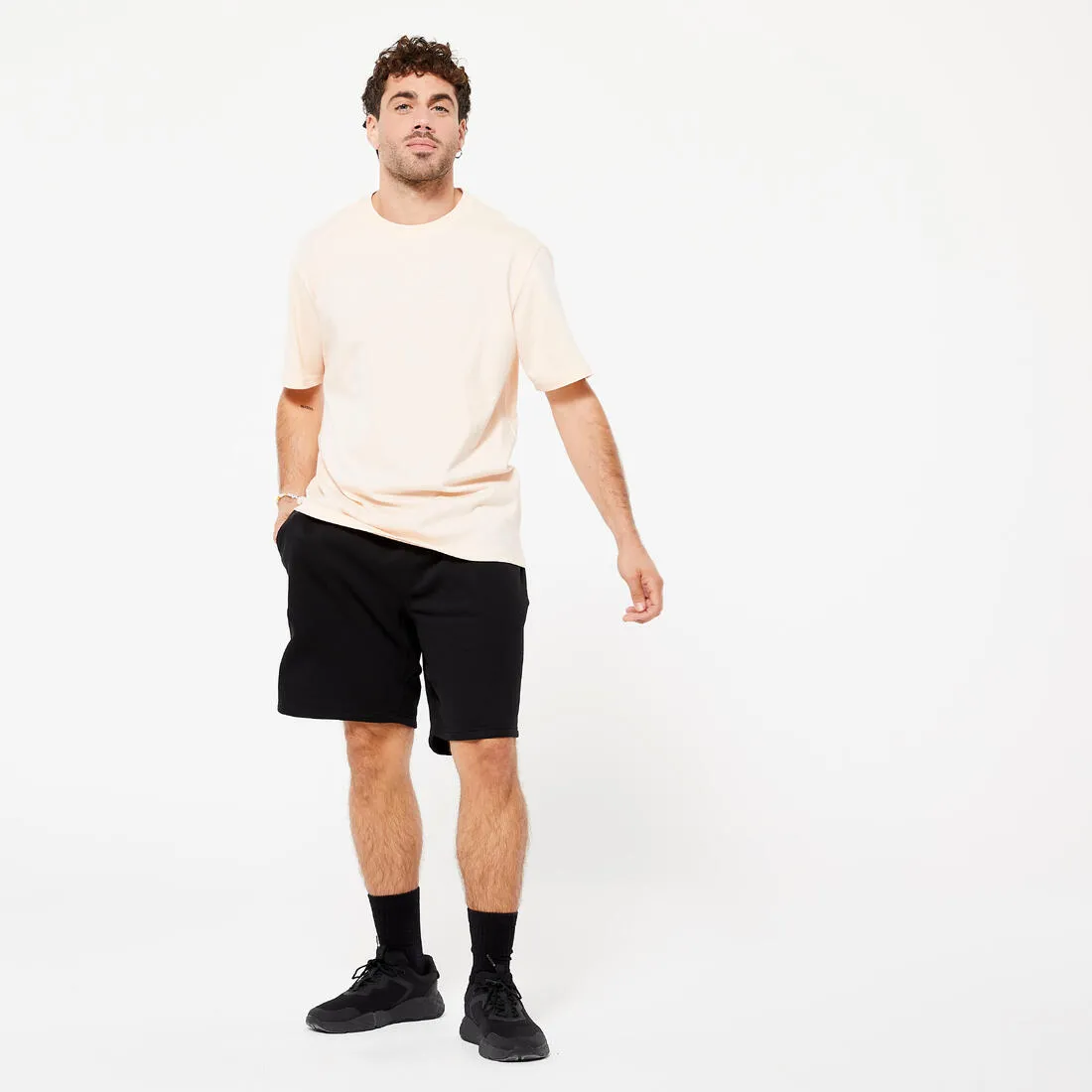 Men's Fitness T-Shirt 500 Essentials - Ice