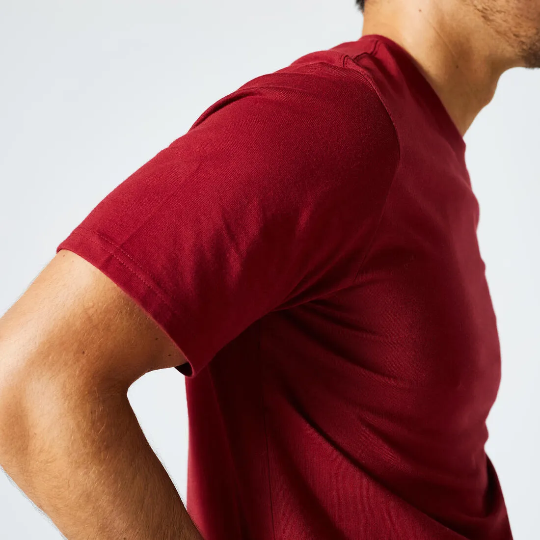 Men's Fitness T-Shirt 500 Essentials - Ice