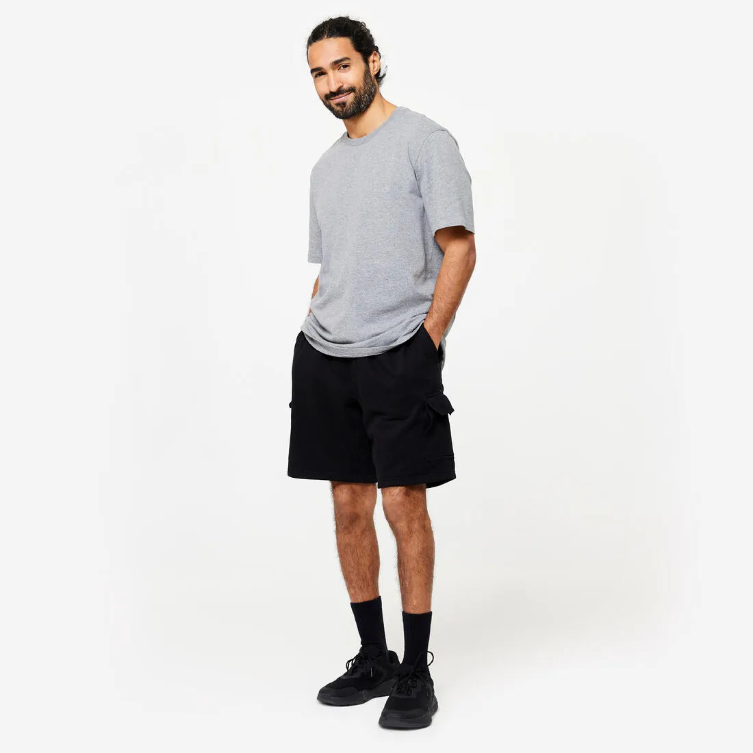 Men's Fitness T-Shirt 500 Essentials - Ice