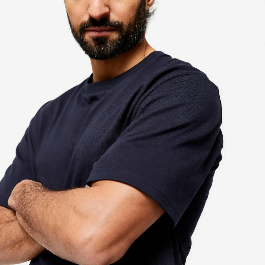 Men's Fitness T-Shirt 500 Essentials - Ice