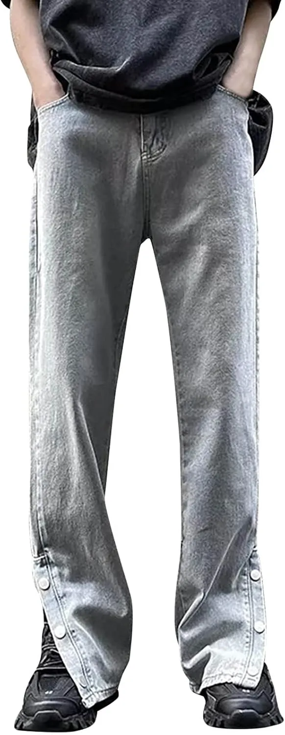 Men's Jeans Comfort Stretch Denim Straight Leg Relaxed Fit Jeans for Men Foam (03-Blue, XL)
