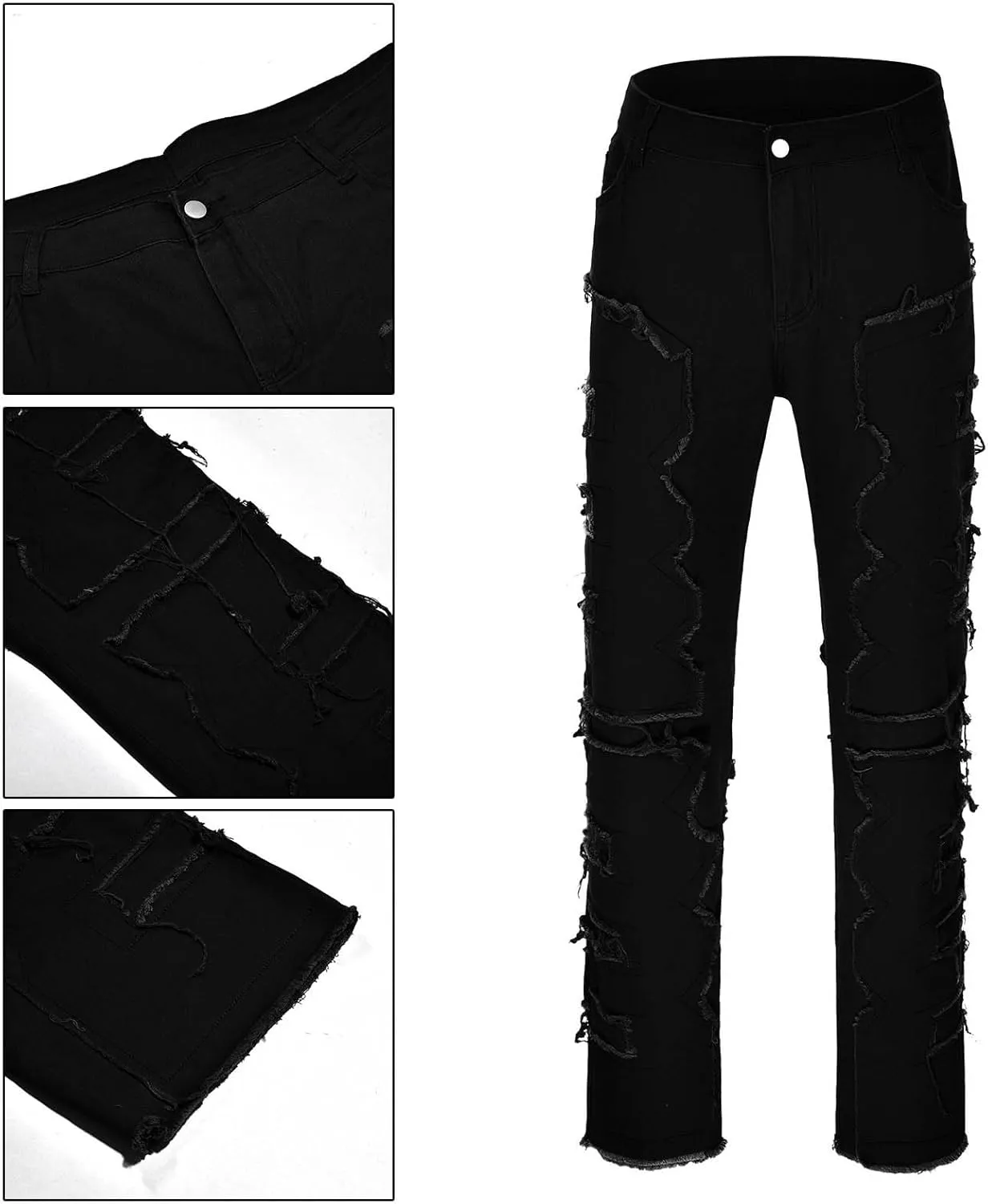 Men's Light Wash Slim Straight Stretch Denim Jeans 70s Disco Relaxed Fit Work Bottom Jeans for Men