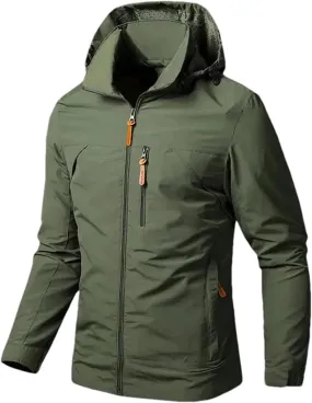 Men's Lightweight Breathable Windbreaker Windproof Rain Hooded Jackets Rain Jacket Outdoor Running Coat for Travel