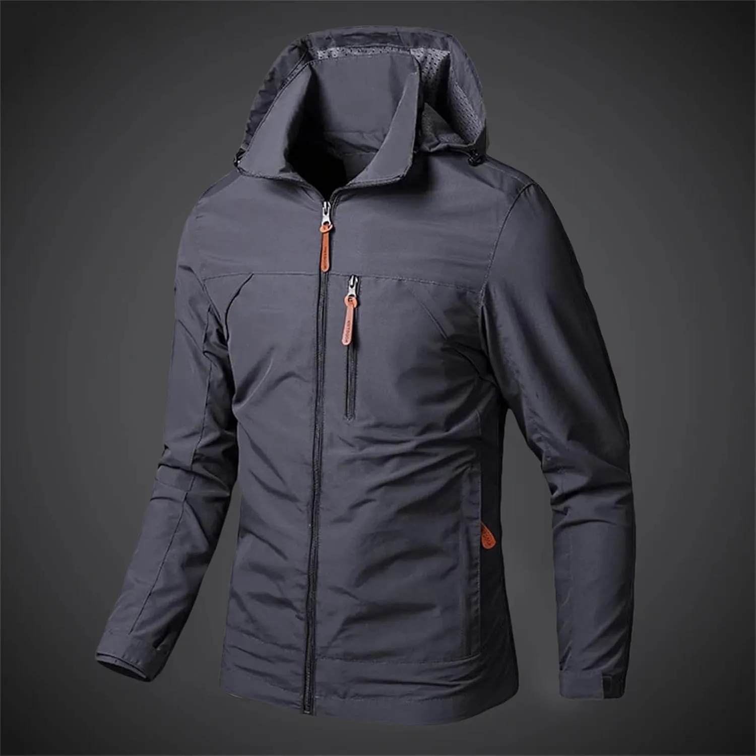 Men's Lightweight Breathable Windbreaker Windproof Rain Hooded Jackets Rain Jacket Outdoor Running Coat for Travel