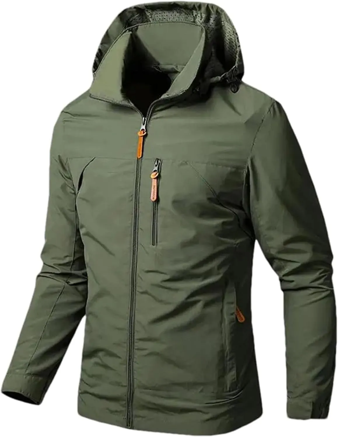 Men's Lightweight Breathable Windbreaker Windproof Rain Hooded Jackets Rain Jacket Outdoor Running Coat for Travel