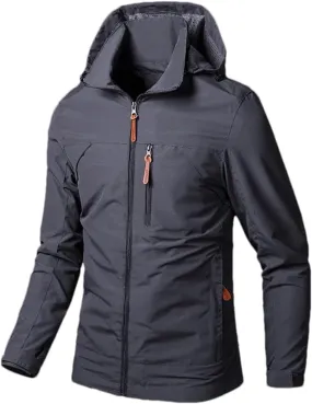 Men's Lightweight Breathable Windbreaker Windproof Rain Hooded Jackets Rain Jacket Outdoor Running Coat for Travel