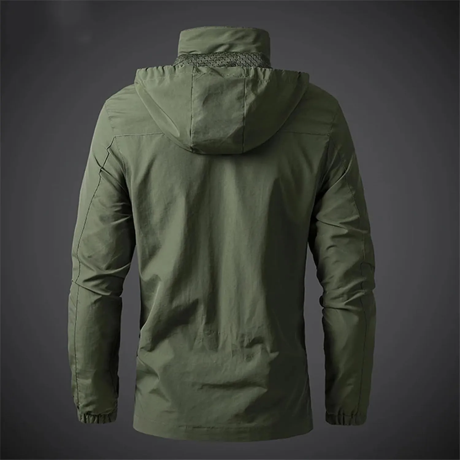 Men's Lightweight Breathable Windbreaker Windproof Rain Hooded Jackets Rain Jacket Outdoor Running Coat for Travel