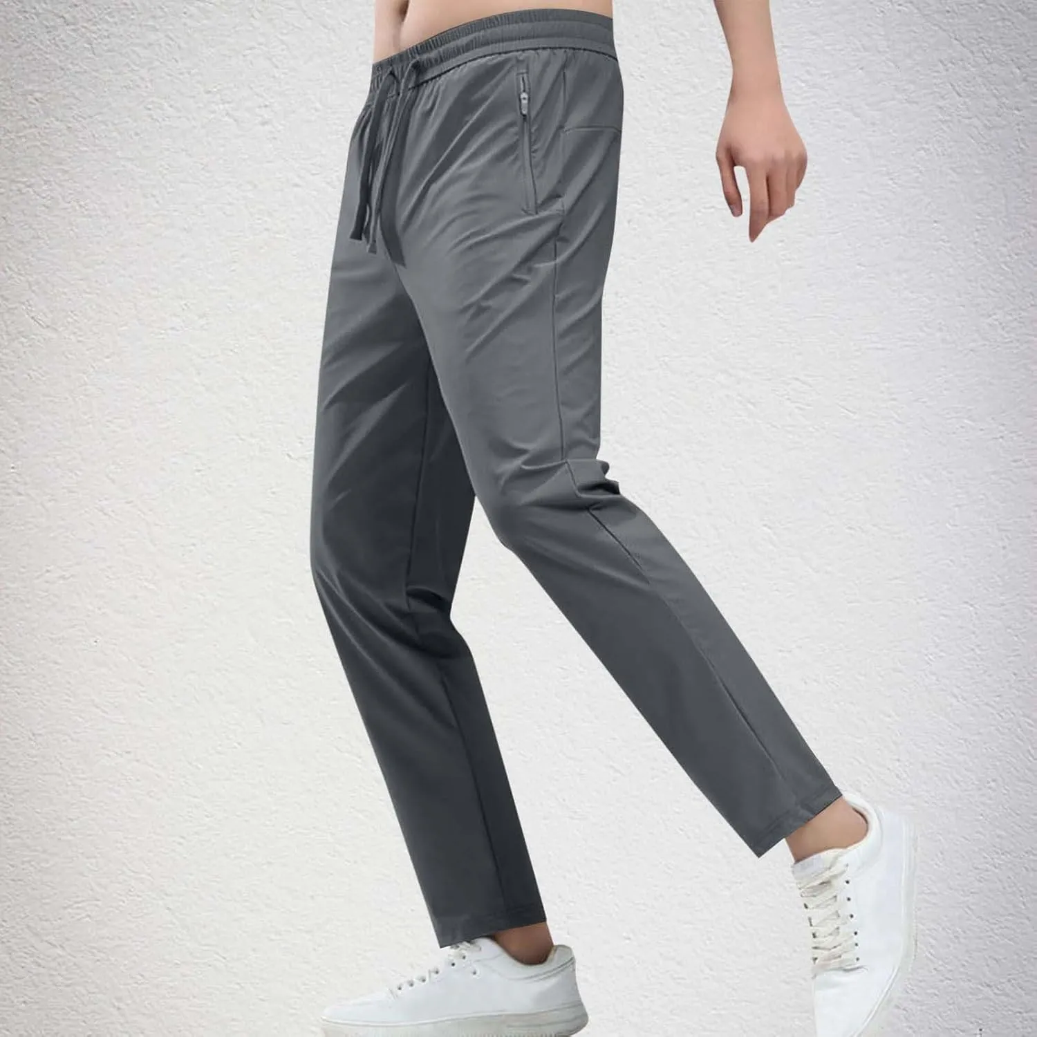 Men's Lightweight Hiking Pants Quick Dry Stretch Active Joggers Breathable Athletic with Zipper Pockets
