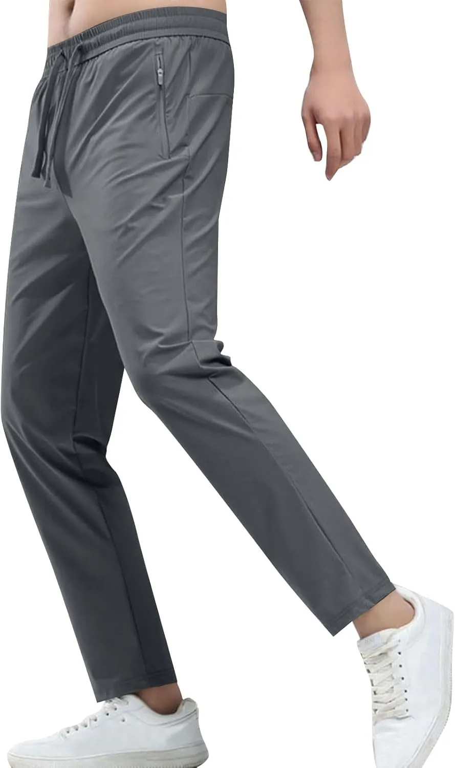 Men's Lightweight Hiking Pants Quick Dry Stretch Active Joggers Breathable Athletic with Zipper Pockets