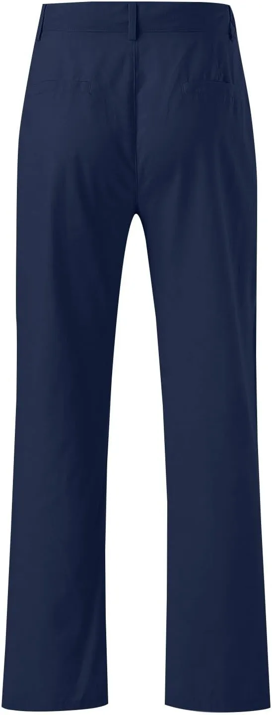 Mens Linen Pants Big and Tall Casual Elastic Waist Summer Beach Pants Lightweight Breathable Yoga Vacation Trousers