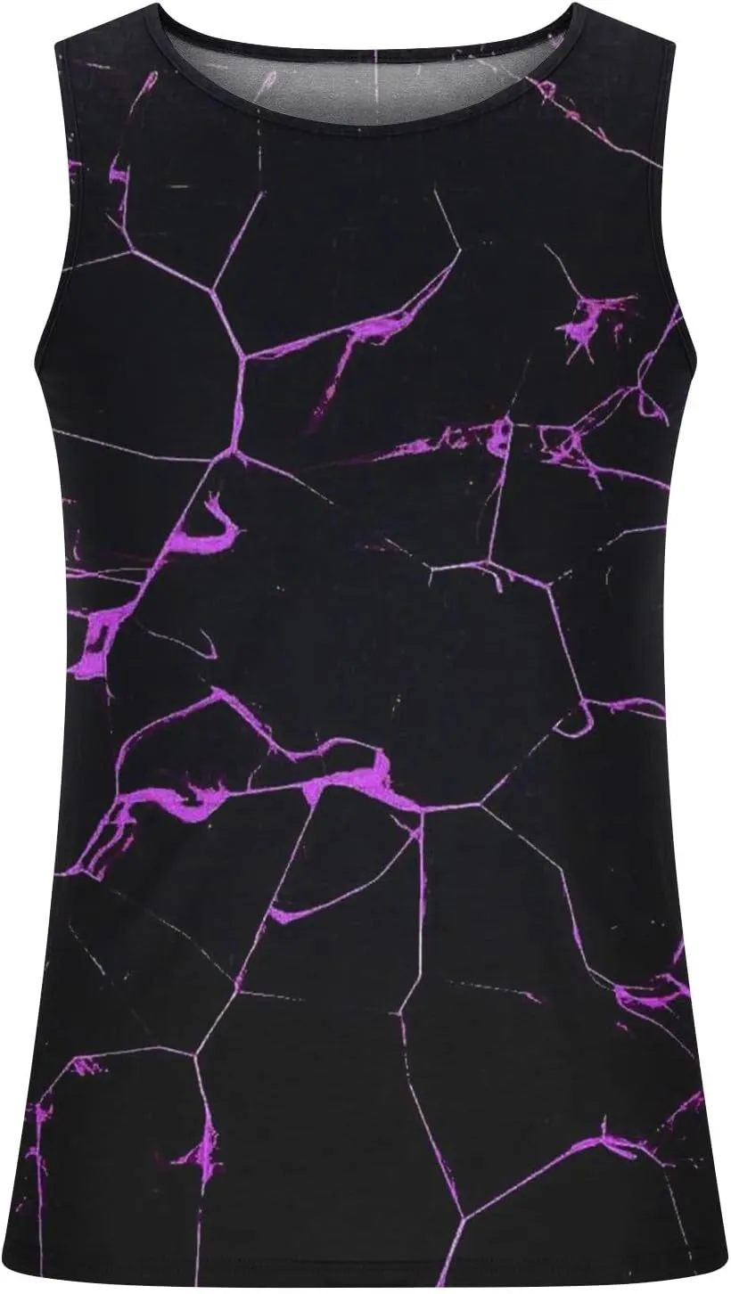 Mens Novelty Tank Top Cool Design 3D Graphic Breathable Quick Dry Workout Undershirts Casual Sleeveless Summer Top